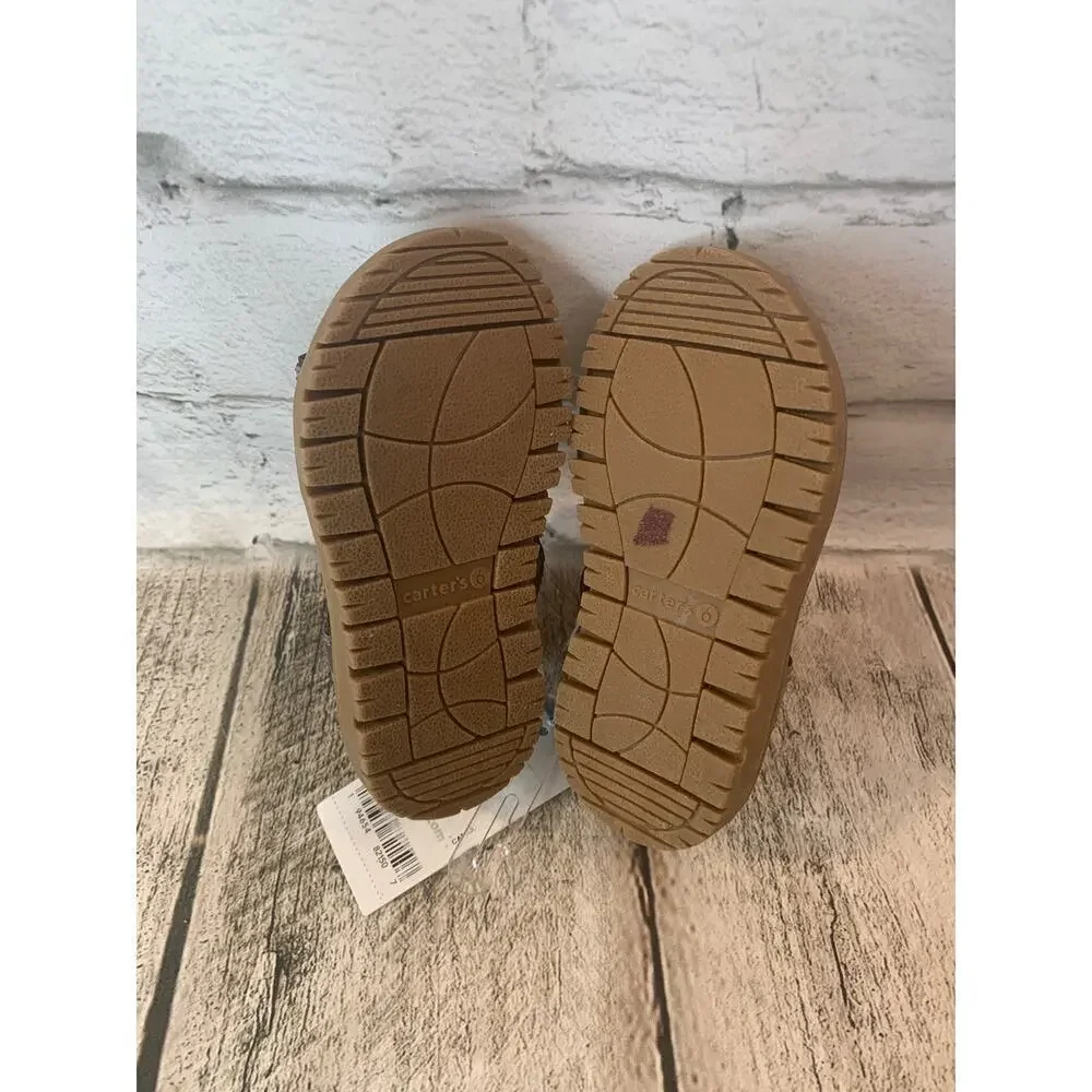 CARTER’S Boy’s Gray Gabriel Camo Wipe Away Sandals / Size: 6